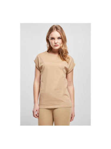 Women's T-shirt with extended shoulder union beige