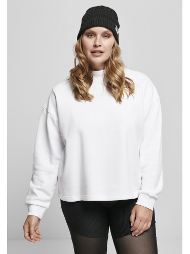 Women's Oversized High Neck Crew White