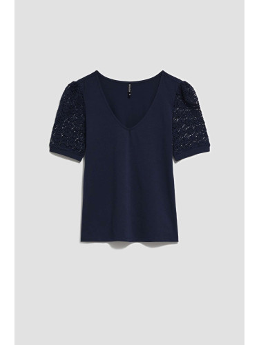 Marisse Women's T-Shirt L-Ts-4075 Navy