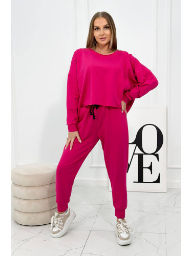 Set 2-piece sweatshirt + fuchsia trousers