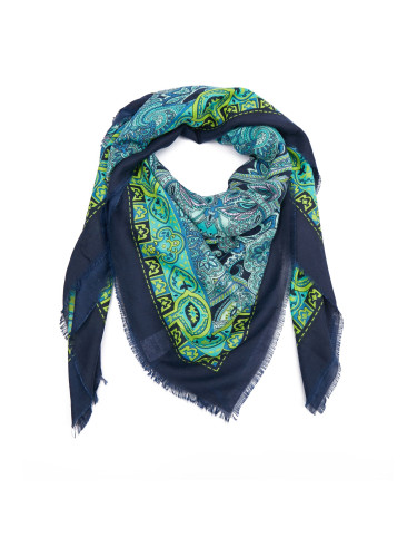 Blue-green women's patterned scarf ORSAY