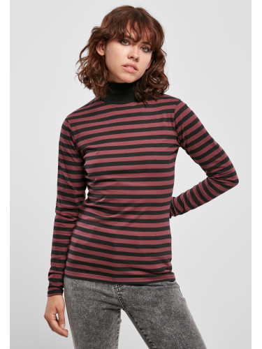 Women's Y/D turtleneck L/S cherry/blk