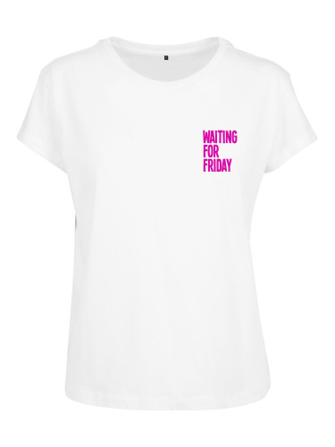 Ladies Waiting For Friday Box Tee White/Pink