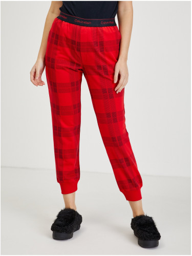 Calvin Klein Jeans Червени карирани панталони - жени