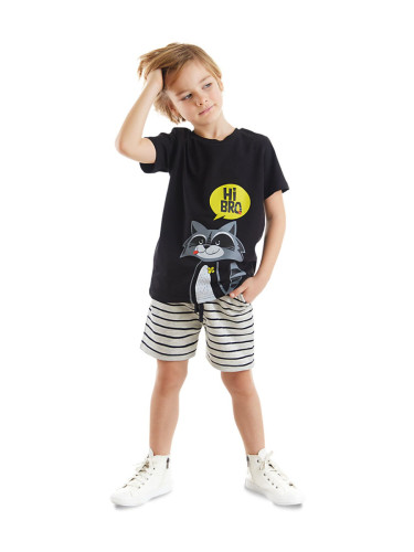 Denokids Raccoon Boy's T-shirt Shorts Set