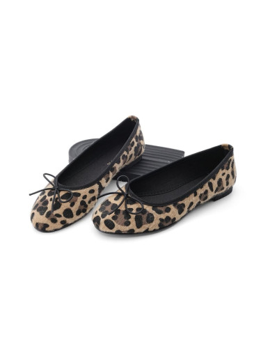 Marjin Women's Daily Ballet Flats Round Nose Ballerina Ballet Flats Adusa Leopard