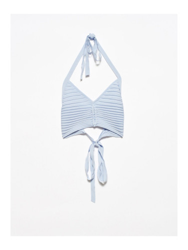 Dilvin 1011 Tie Back Knitwear Bustier-blue