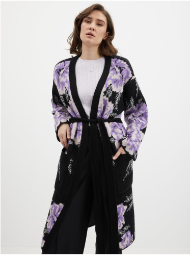 Orsay Black & Purple Women's Floral Cardigan - Women's