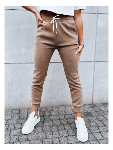 Spodnie dresowe damskie LUNASLEEP kamelowe Dstreet