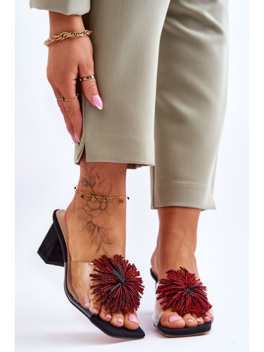 S. BARSKI Модни прозрачни чехли на висок ток S.Barski