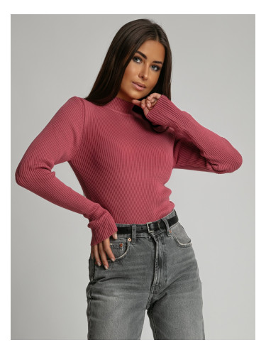 Lady's fitted turtleneck Indian pink