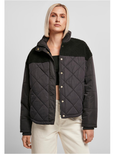 Women's Oversized Diamond Quilt Puffer Jacket Black