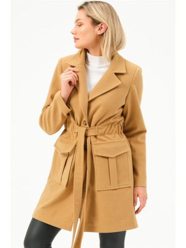 Z6778 DEWBERRY WOMEN'S COAT-CAMEL