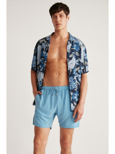 GRIMELANGE Theo Men's Lined 3 Pocket Water Repellent Fabric Swim Shorts