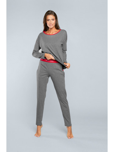 Long sleeve pyjamas, long trousers - medium melange