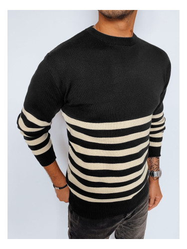 Men's Black Striped Dstreet Sweater