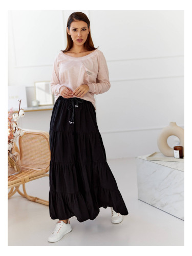 Black flared maxi skirt By o la la