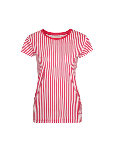 Women's white and red striped T-shirt NAX HUDERA