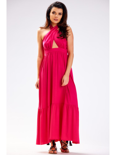 Awama Woman's Dress A583 Fuchsia