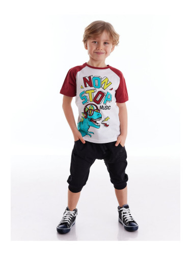 mshb&g Dino Music Boys T-shirt Capri Shorts Set