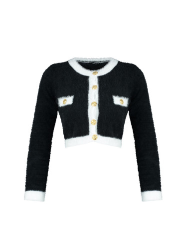 Trendyol Черно Super Crop купчина трикотаж жилетка