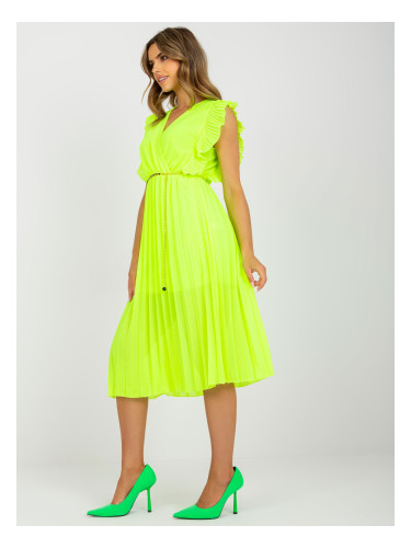 Дамска рокля Fashionhunters Fluo