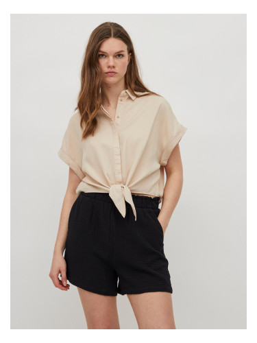 Beige shirt for tying VILA Mandy