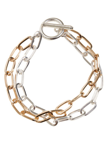 Two-tone layered bracelet - gold and silver colors
