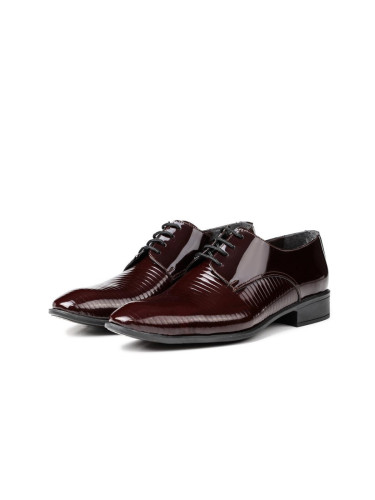 Ducavelli Shine Genuine Leather Men's Classic Shoes Claret Red