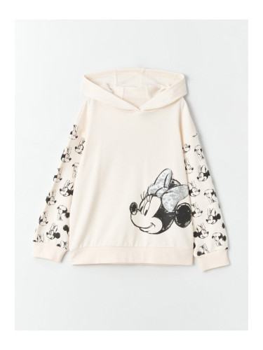 LC Waikiki Minnie Mouse Printed Long Sleeve Girls' Hoodie