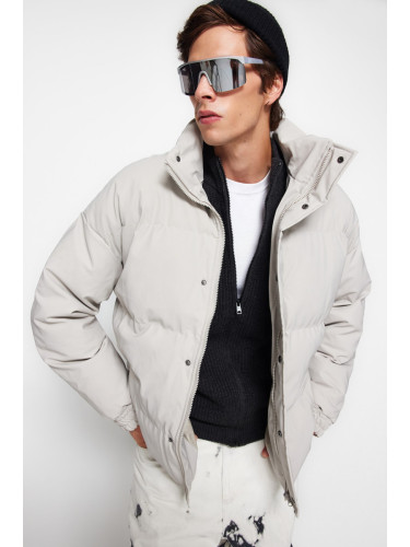 Trendyol Stone Oversize Fit Stand Collar Winter Puffer Coat