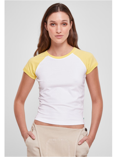 Women's Organic Stretch Short Retro Baseball T-Shirt White/Vintagesun