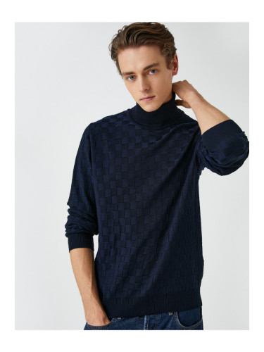 Koton Knitwear Turtleneck Sweater Long Sleeve Check