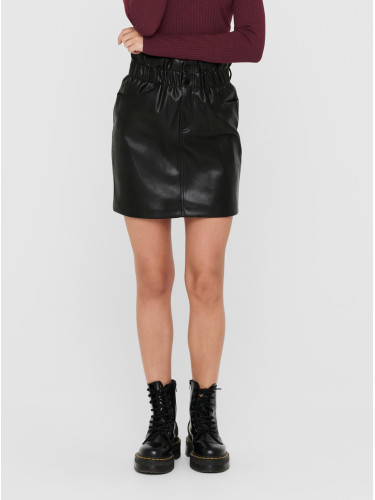 Black Women's Leatherette Mini Skirt ONLY Maiya