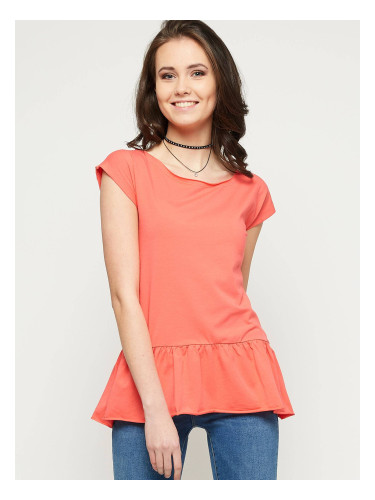 Blouse with coral frill