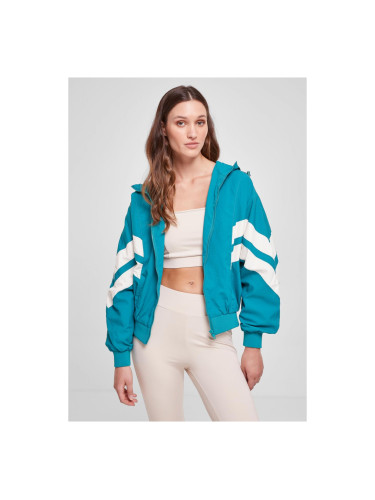 Women's Crinkle Batwing Watergreen Jacket/White Sand