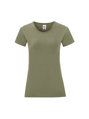 Olive Iconic Women's T-shirt in combed cotton Fruit of the Loom