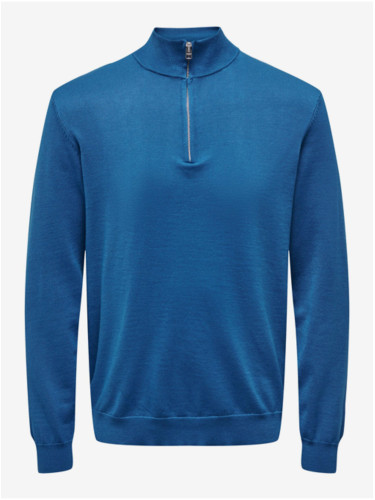 Blue Mens Sweater ONLY & SONS Wyler - Men