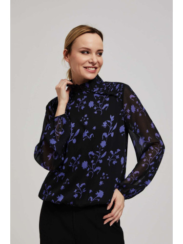 Marisse Black Floral Pattern Shirt