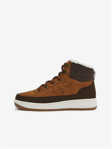 Brown insulated ankle sneakers in suede finish SAM 73 Fafter