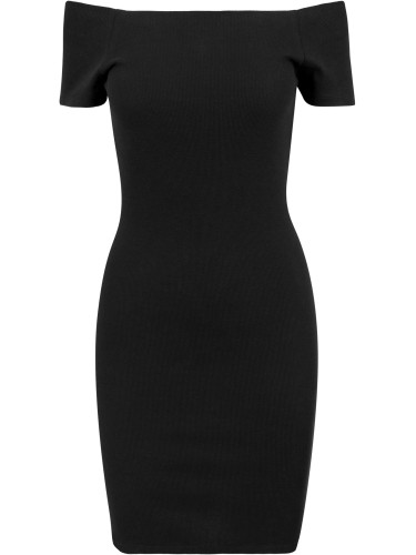 Women's Dress Off Shoulder Rib - Black
