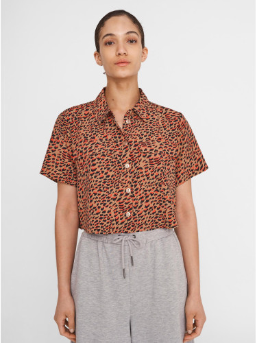 Brown patterned short shirt Noisy May Nika - Women