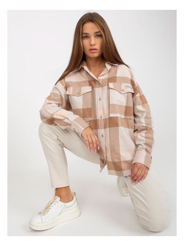 Light beige loose cotton shirt