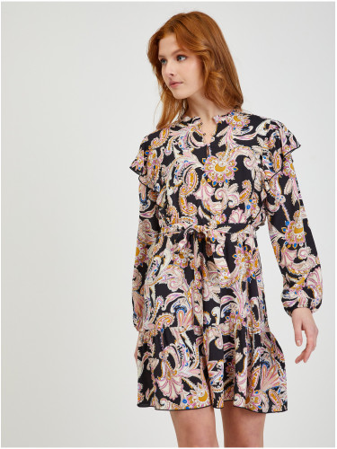 Beige-Black Women's Patterned Dress ORSAY - Women