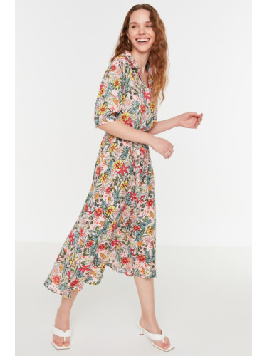 Дамска рокля Trendyol MultiColored BeltEd Shirt Dress