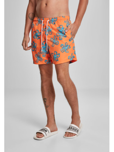 Men's swimsuit with a floral pattern orange