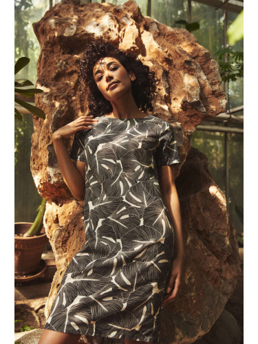 Ленена рокля с принт