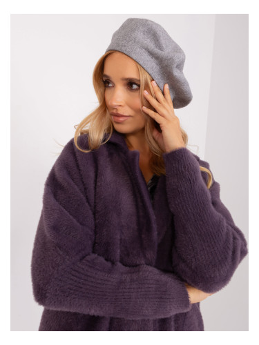 Gray women's knitted beret