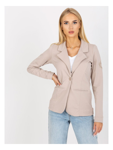 Women's beige cotton jacket with OH BELLA fastening