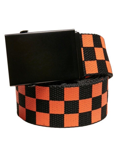 Check And Solid Canvas Belt 2-Pack Black/Orange